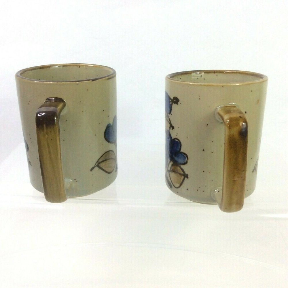 Vintage Otagiri Pottery Coffee Mugs 2 Set Boho - Picture 2 of 8